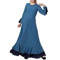 Dual colored Designer Umbrella abaya- French Blue-Navy Blue Dual colored Designer Umbrella abaya- French Blue-Navy Blue